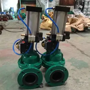 G641X-10Q气动球墨铸铁阀体全衬胶法兰式堰形隔膜阀