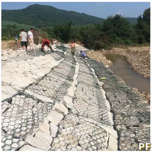 五拧护坡护岸镀锌包塑石笼网 河道加固防洪覆塑固滨笼 可定做