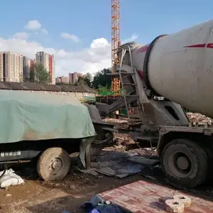 三一车载泵,云南昆明西山建筑工地桥梁混凝土砼输送泵地泵包月出租租赁