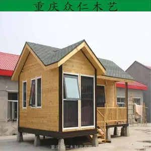 綦江户外樟子松岗亭 防腐木售票亭 碳化木服务亭施工安装 众仁木艺
