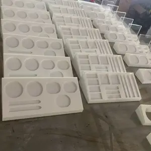 瓷白亚克力化妆品展示架多层分隔护肤品陈列架美妆柜台收纳置物架定制