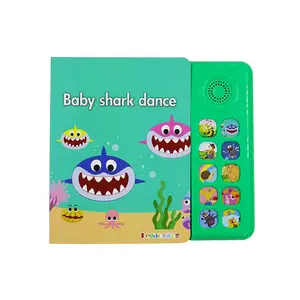 0-3岁环保塑胶儿童早教发声书Babyshark dance英文世界***儿歌厂家直销