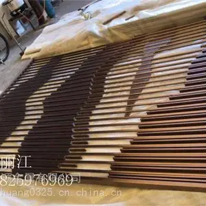 小区大门艺术不锈钢背景墙 双层不锈钢山峦屏风定制厂家