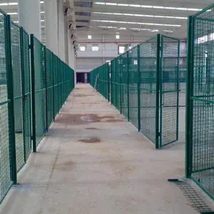 鸿宇筛网车间分区防护网 仓库分隔区域隔离网 黄色金属防护围网