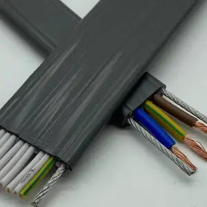 电动门扁线 伸缩门扁线 TVVB9*0.75mm平方+2G扁线 9芯带钢丝电动门排线