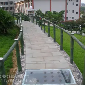 乡村改造仿竹木栏杆 河道仿木纹栏 杆 混凝土水泥栏杆