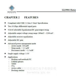 GENESYS��Ω�Ƽ� GL9901N �͹���2ͨ�������� QFN-30��װ