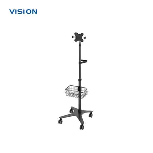 可升降显示器支架 VISION 25212|设备推车|带轮落地台车带收纳篮