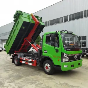 8速高低档建筑勾臂垃圾车 爬坡能手车身全绿色