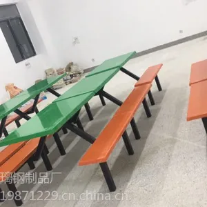 广西河池市学校食堂连体餐桌椅批发