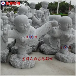 福建惠安白麻石功夫童子(练功夫小沙弥石雕)成品***