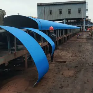 临安皮带机防尘罩 胶带机防护罩 弧形彩钢瓦防雨罩当天发货