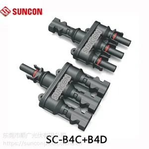 供应SC-B4C+B4D之3进1出3转1太阳能光伏防水MC4转接头TUV30A