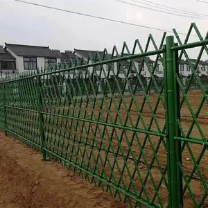 仿竹篱笆围栏 高强度竹节栏杆 公园绿色景观护栏 不锈钢栅栏