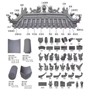 中式仿古建筑粘土烧制小青瓦屋面瓦稳定房檐门楼围墙装饰