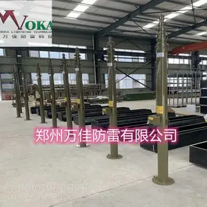 风力发电快装式升降杆避雷针10米-20米手摇升降杆避雷针 防雷厂家直供