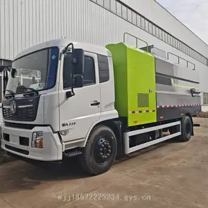 东风天锦大型电力吸尘车 清理角落的细小灰尘杂物及路面吸尘作业