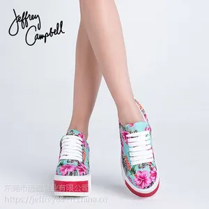 Jeffrey Campbell***田园花朵系带厚底女鞋休闲鞋2018年春季