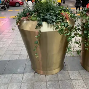 重庆玻璃钢花钵电镀金属花盆定制
