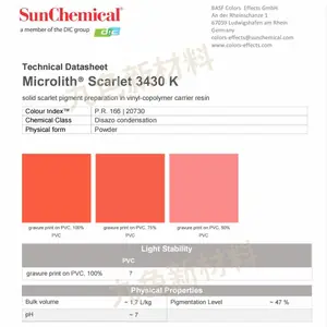 巴斯夫 BASF Microlith Scarlet 3430 K 预分散纳米颜料红166