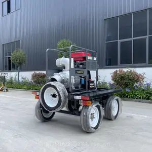一体式排水泵 8寸柴油水泵拖车式 可搭配车使用