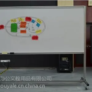 优雅乐 定制型材架展示白板 办公会议移动写字板 生产管理看板