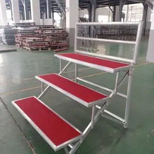 江苏世展三层四层五层铝合金折叠合唱台带轮移动合唱台朗诵台毕业合影台架
