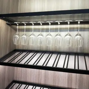 佛山厂家定制铝合金玻璃酒柜 别墅屏风酒橱 意式简易铝合金酒架