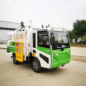 新款电动垃圾车5方 小区内部压缩高配电动挂桶垃圾车