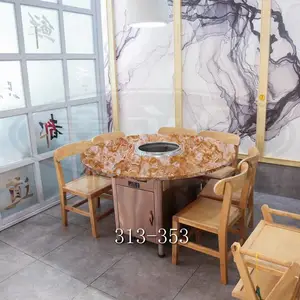 无锡永会无需换水智能净化光触媒纳米技术实木无烟火锅桌