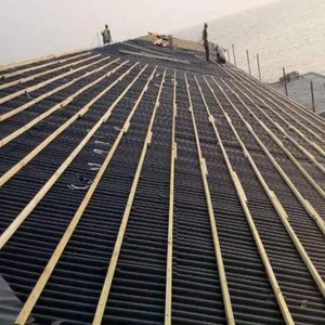 波形沥青瓦的双道搭接扣设计，防止雨水的倒灌