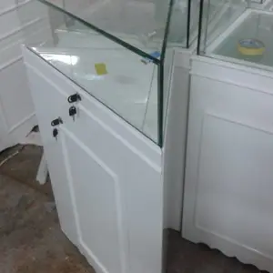 深圳烤漆玻璃饰品展柜制作公司-中纤板烤漆方形精品柜定做厂家