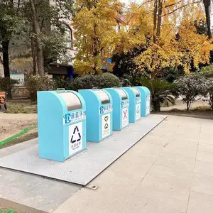 公园隐藏式垃圾压缩箱 地埋下沉式垃圾桶 地坑分类垃圾收集设备