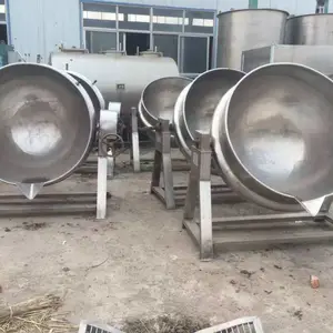 凉粉熬制搅拌锅设备 立式可倾式夹层锅 全自动搅拌转速变频可调节
