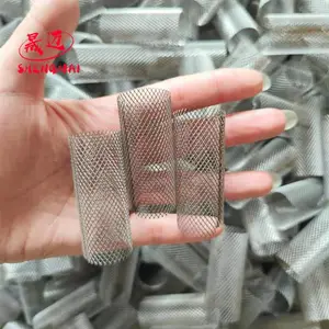 不锈钢菱形孔过滤网筒 天然气阀门管道过滤网筒 圆柱形焊接过滤筒