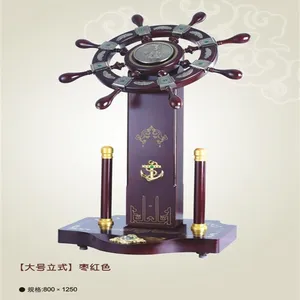 树脂工艺品装饰品摆件周年纪念贺礼木质船舵开业乔迁礼品 一帆风顺