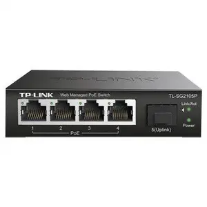 TP-LINK TL-SG2105P全千兆5口PoE交换机Web网管型1光4电标准供电