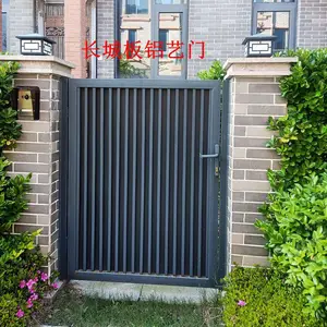 宁波别墅单扇铝合金大门中式铝合金大门长城板护栏别墅围栏弯花栅栏定制