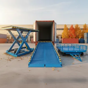 移动式液压登车桥月台集装箱货柜车装卸货叉车坡道工业厂房物流园
