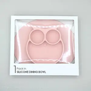 供应宝宝餐盘婴儿辅食碗硅胶防摔吸盘式分格盘训练吃饭碗儿童餐具