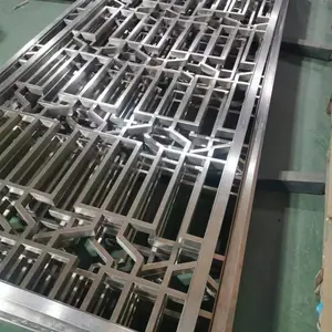 定制不锈钢屏风金属隔断中式玄光镂空现代格栅酒店售楼处工程承接