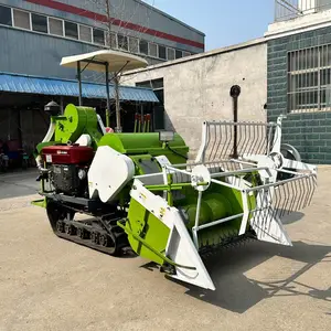 厂家供应小型水稻联合收割机 全拨禾齿喂入式履带割稻机 自动装袋