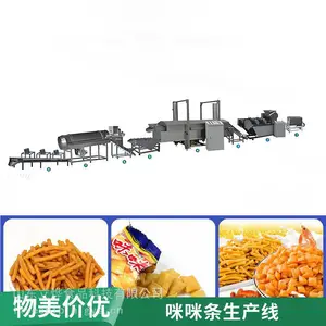 出口海外休闲膨化食品生产线 膨化锅巴咪咪条设备经久耐用