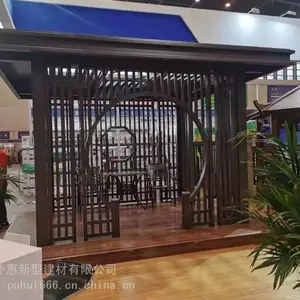 别墅六角铝合金凉亭_中式木纹铝合金凉亭市场价格