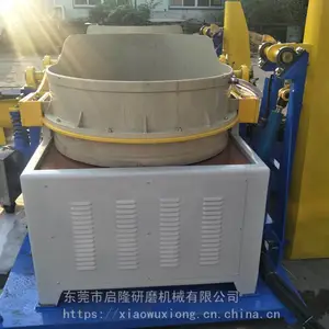 现货供应多功能五金件自动筛选磁力抛光机CLA_启隆双桶磁力研磨机