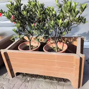 中珺城市绿湖带种植花池子 公园户外景观建设水泥仿木花箱
