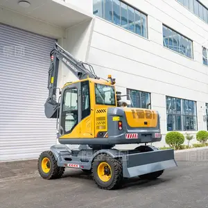 恒旺HW-75S轮式挖掘机 7.2吨小型挖机 果园市政抓木利器