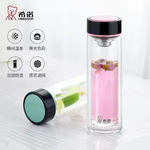 希诺杯子批发定制礼品 XN-6571/6572时尚简约便携双层玻璃水杯