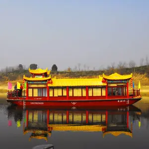 木船画舫船大型景区水上观光游艇电动观光船景区仿古船画舫餐饮船