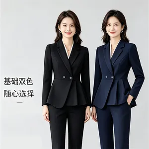 办公西服套装 新款修身女式职业装定制 团体双扣西装工作服源头厂家
